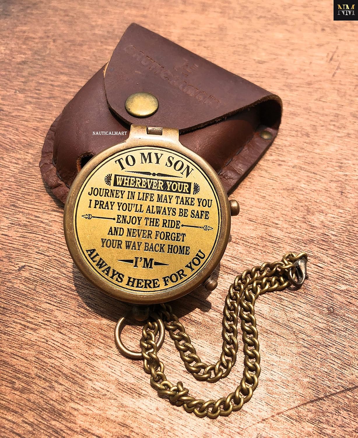 Engravable Compass, Pocket Compass, Brass Compass, to My Son Compass Engraved Gift, Graduation Day Gifts for Son - Son Birthday Gifts - Confirmation Gifts for Son