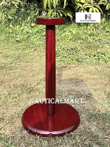 Miniatura 14 de Soporte de madera para casco medieval romano vikingo, soporte de exhibición de máscara, templario, espartano, cosplay, soporte de caballero LARP