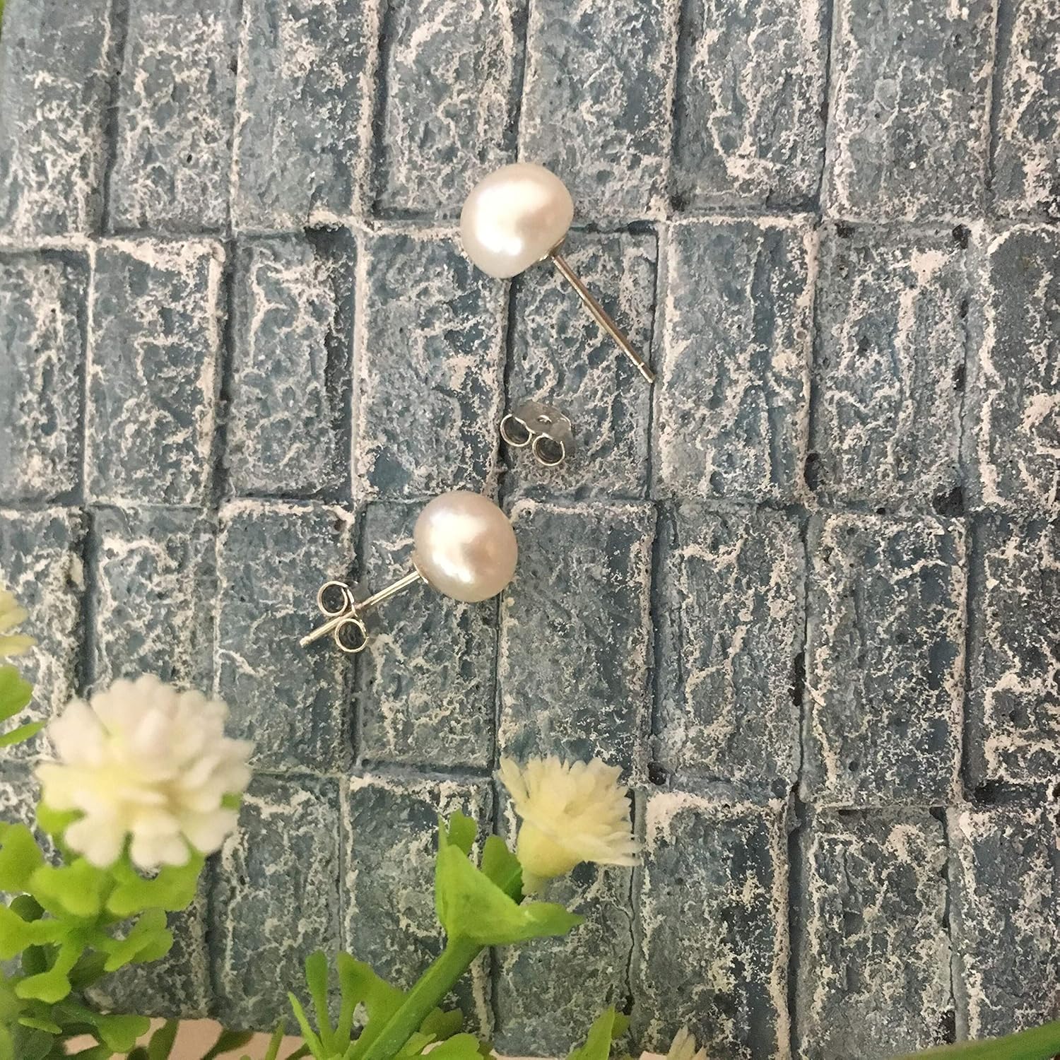 Lantine Pearl Stud Earrings-925 Sterling Silver Genuines Freshwater Cultured Pearl Earrings Studs For Women Size Choose - Image 7