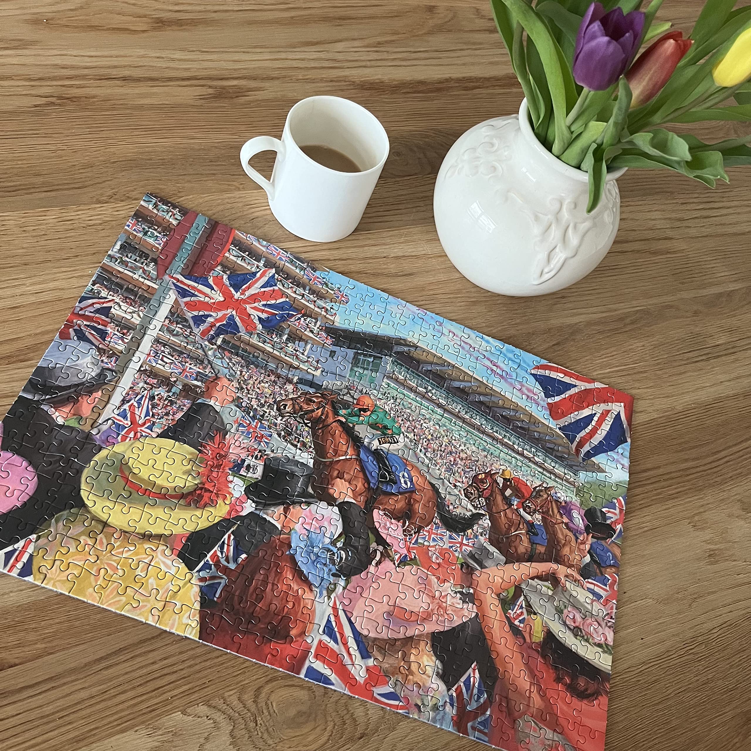 Gibsons- Royal Celebrations Platinum 4 x 500 pièces jubilé de la Reine | Puzzle Durable pour Adultes | Planche 100% recyclée Games, GIBG5061, Coloris Assortis