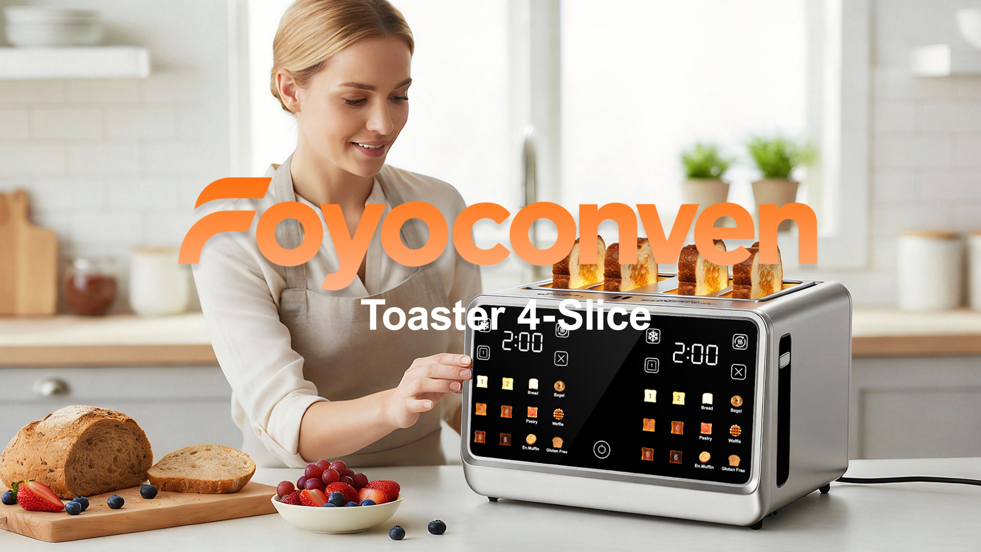 Amazon.com: 4 Slice Toaster Wide Slot– Dual Digital TouchScreen