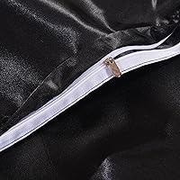 Vista 2 de DuShow Juego de funda de edredón de seda para niños con doble funda de edredón suave y sedosa con cierre de cremallera (doble y negro)