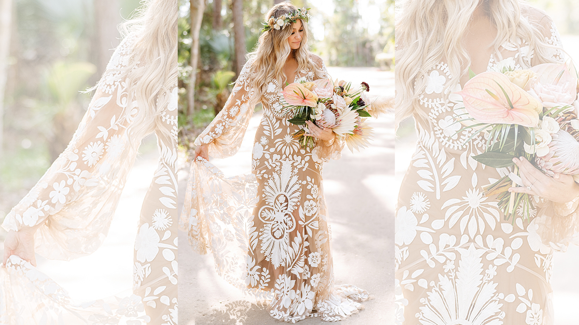 embroidery dresses for ladies Long Sleeves Black Girl Mermaid Wedding Dresses With Lace Embroidery -