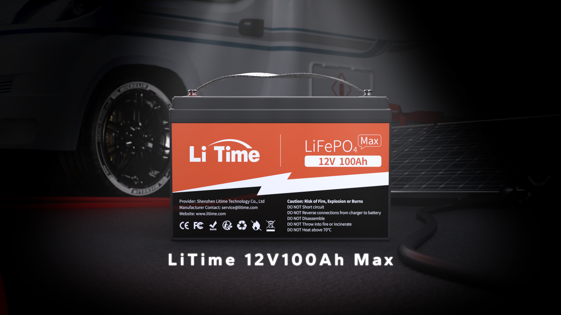 【LiTime】12V100Ah LiTime 12V 100Ah Mini LiFePO4 Battery - Small 12V Deep Cycle