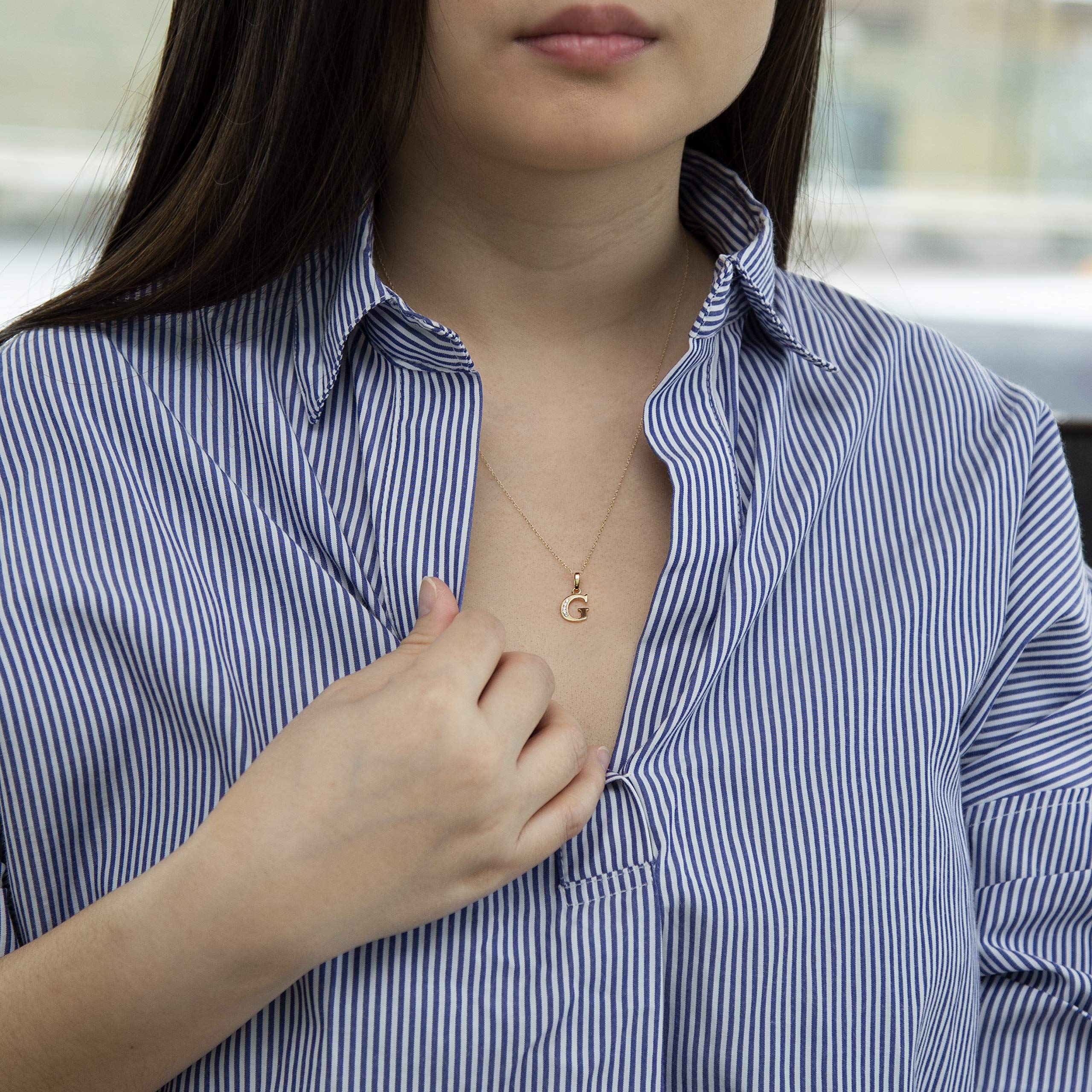 Collana con Pendente da Donna in Oro Giallo 9K (375) con Zirconia Cubica