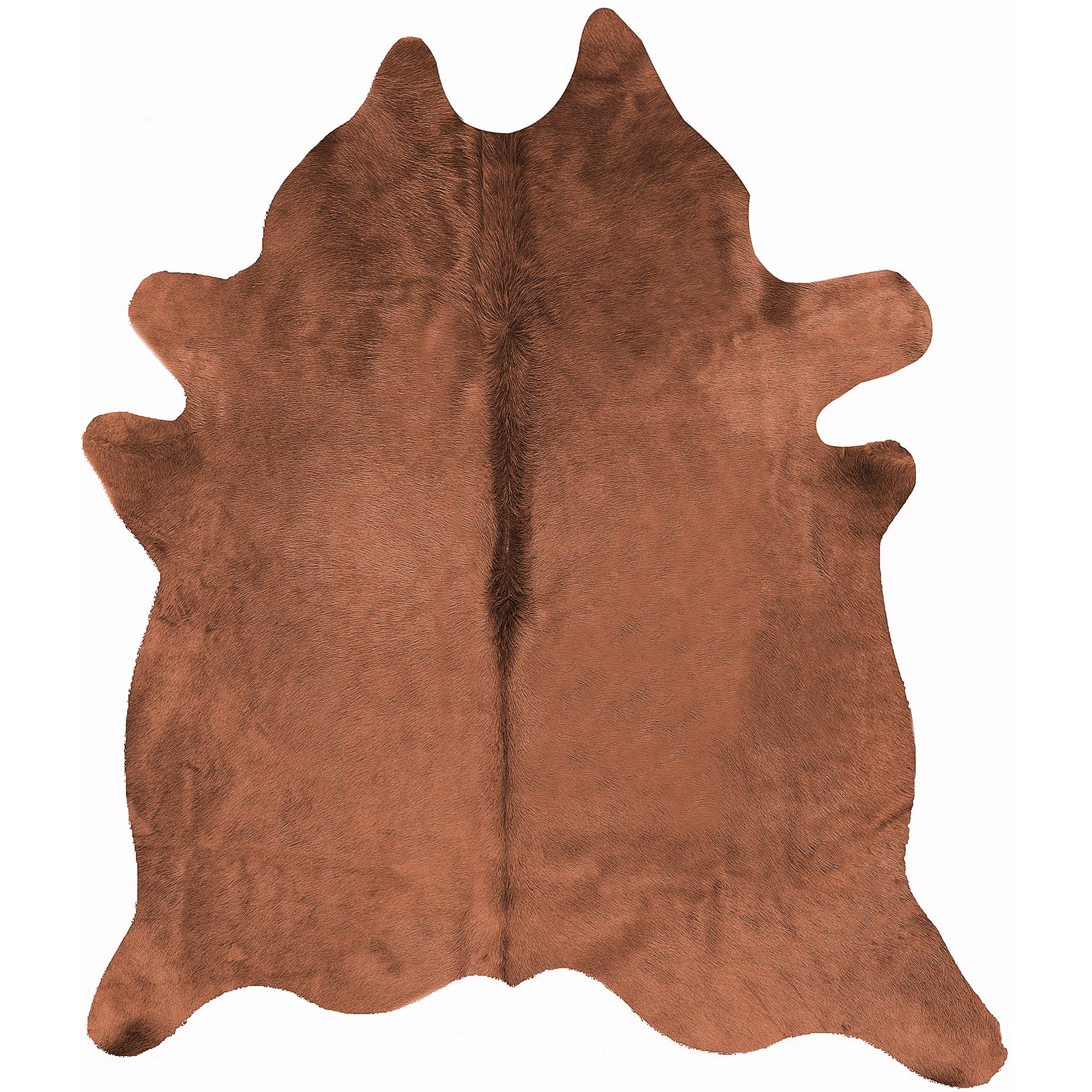 Natural Geneva Cowhide Area Rugs for Living Room and Bedroom | Handmade 100% Cow Rug with Low Pile | Shed-Resistant Home and Office Rug, Brown, 6 ft x
