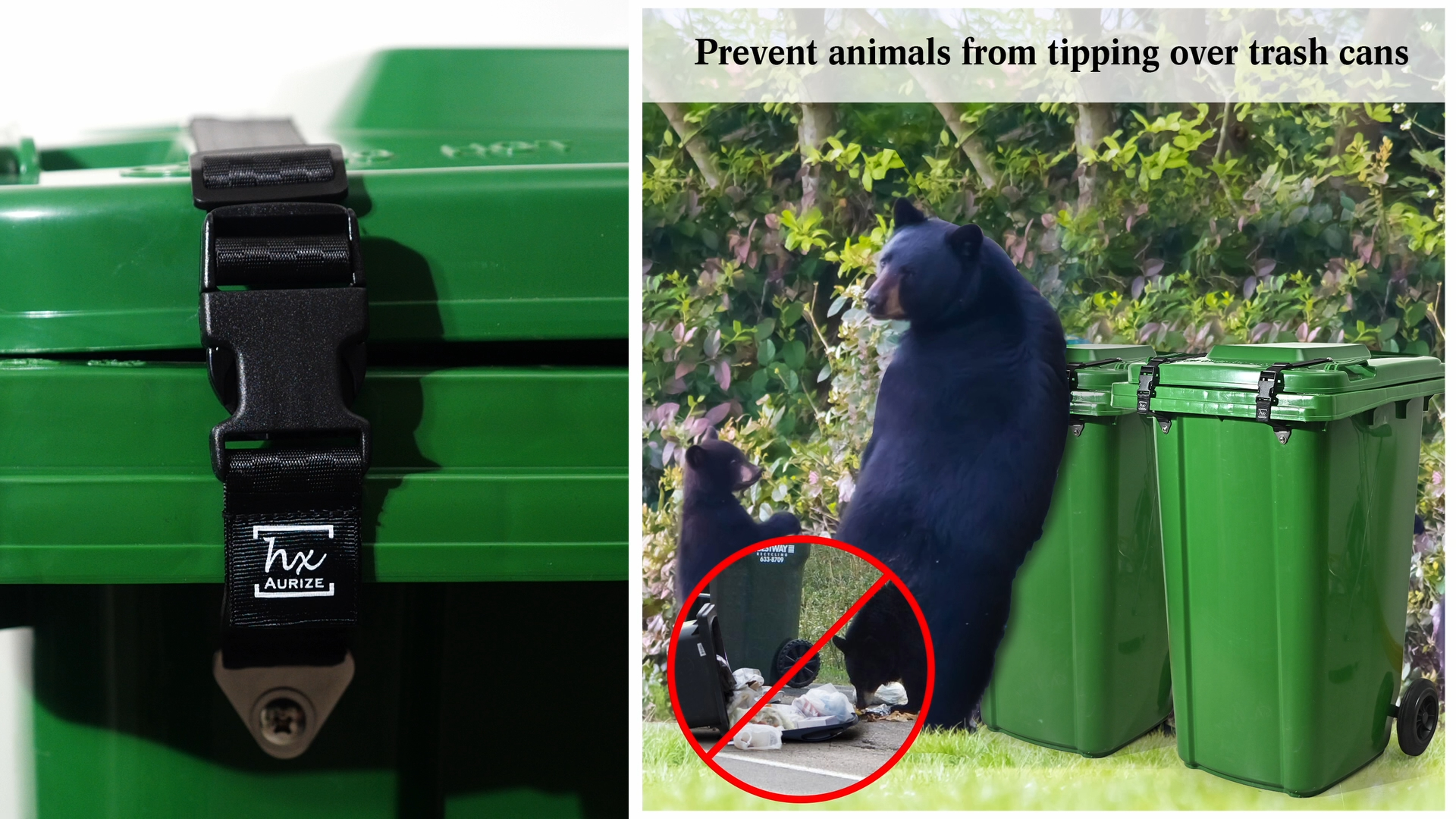 Amazon.com: HX AURIZE Universal Trash Can Lid Lock Strap for Round