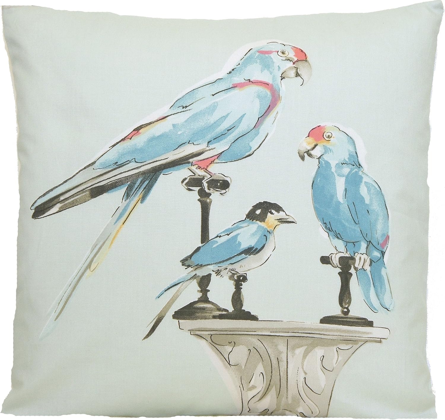 Nina Campbell Blue Parrots Accent Pillow Throw Case Birds