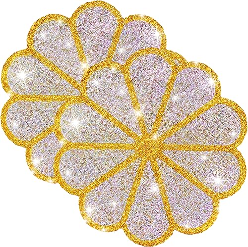 Miniatura 8 de Juego de 2 manteles individuales rojos, resistentes al calor, cuadrados, salvamanteles rojos, diamantes de imitación, decoración de diamantes