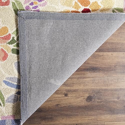 Miniatura 4 de SAFAVIEH Chelsea Collection - Alfombra de pasillo de 2 pies 6 pulgadas x 6 pies, color marfil, lana de campo francesa enganchada a mano, ideal para