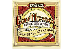 Ernie Ball Earthwood Silk and Steel Extra-Soft Acoustic/Electric Guitar Strings, 10-50 Gauge