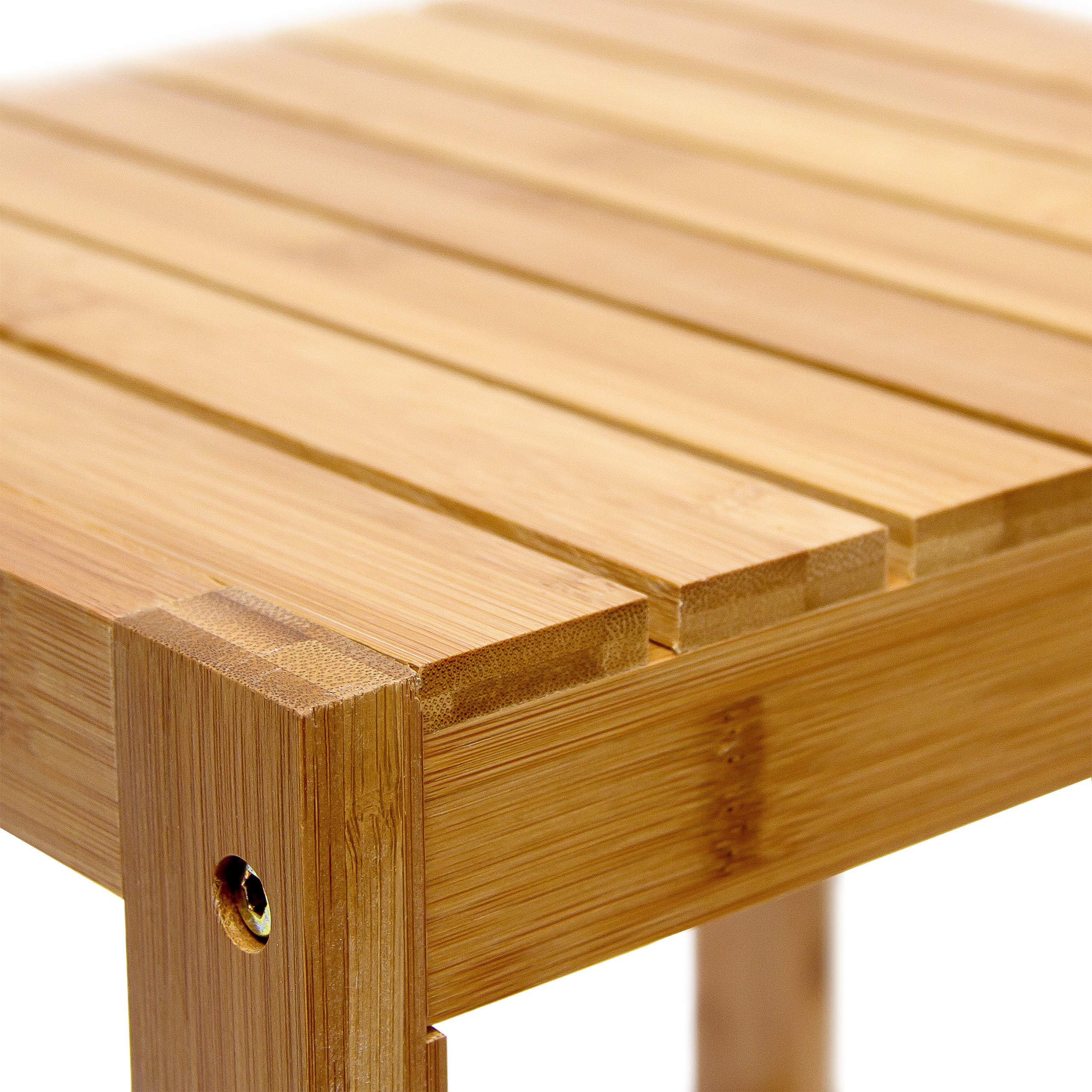 Relaxdays Sgabello da Bagno in bambù, Design, Panchetta da Armadio, 40 x 28 x 32 cm, Legno Naturale, Bambú, Marrone, 1 pz