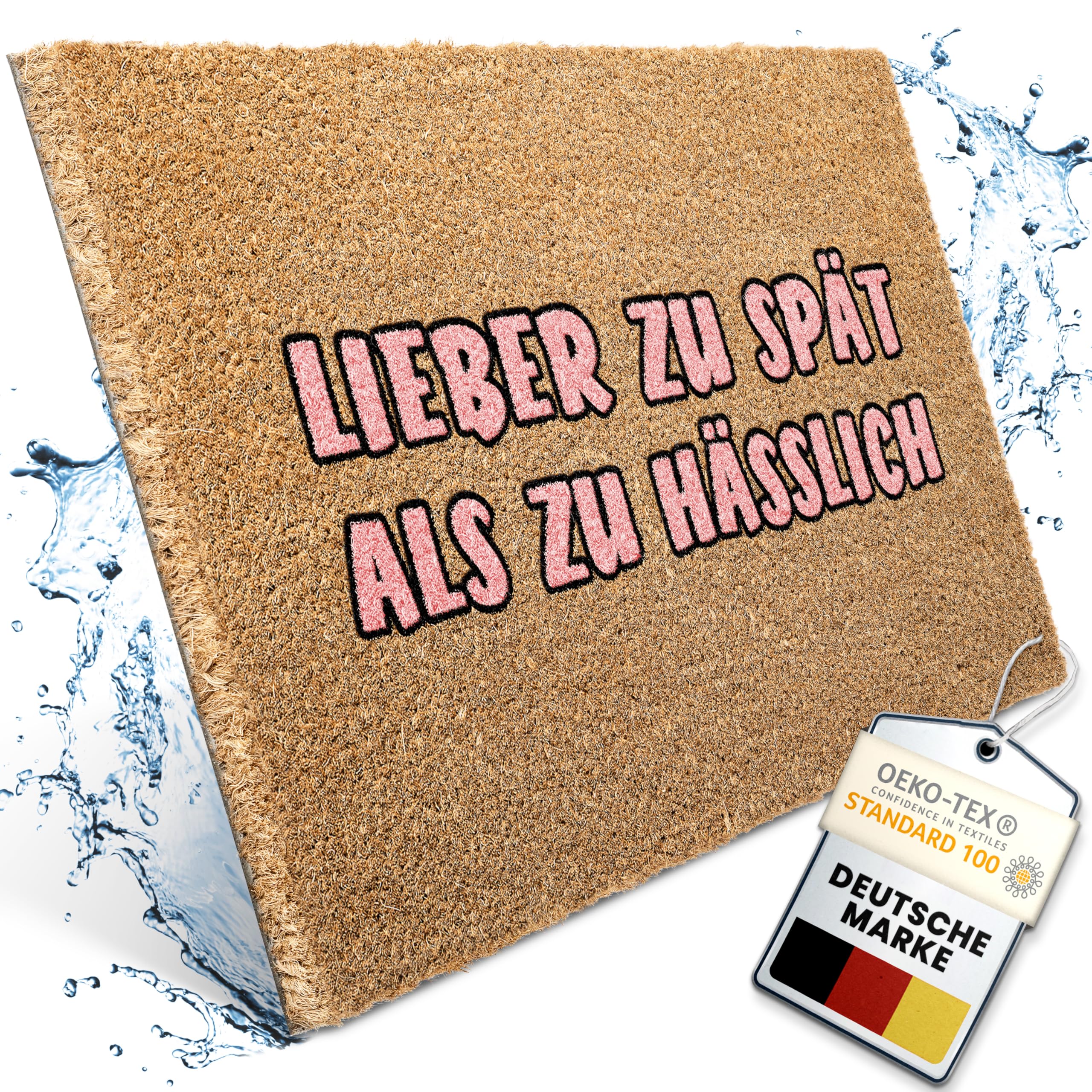 Paillasson en coco Bodenständig 40x60 cm extérieur robuste avec inscription humoristique