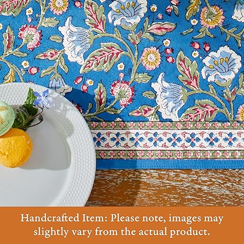 Miniatura 9 de Camino de mesa azul  18 x 120 pulgadas, centro de mesa de comedor impreso a mano 100% algodón lavable para decoración del hogar boho y granja o