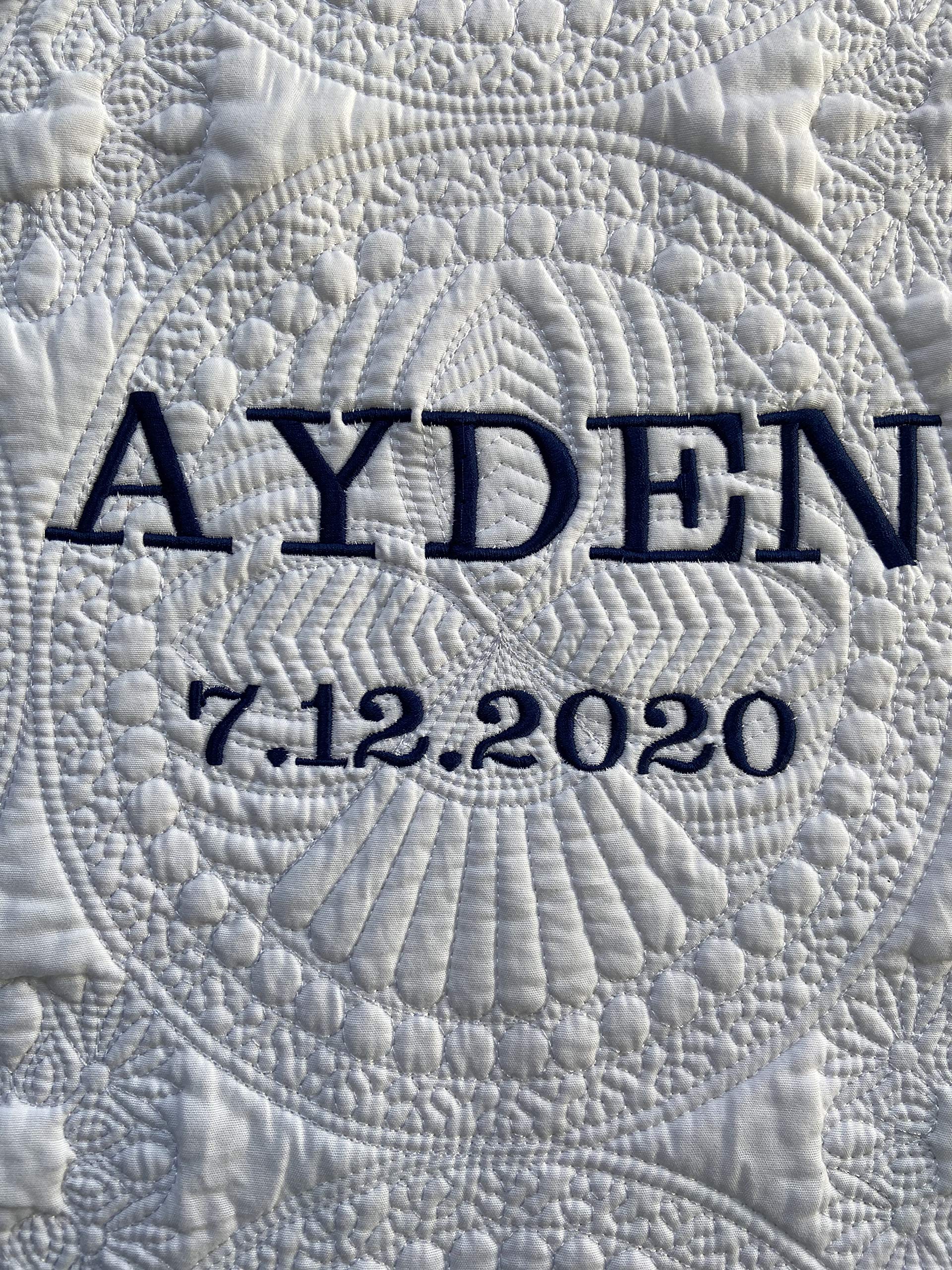 OllieByBeebz Personalized Baby Blanket Baby Quilt Monogrammed Blankets for Boys and Girls Embroidered Baby Gifts Name and Date