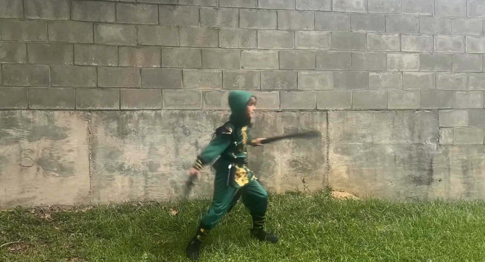 Disfraz Ninja Verde para Niños con Accesorios miniatura 7