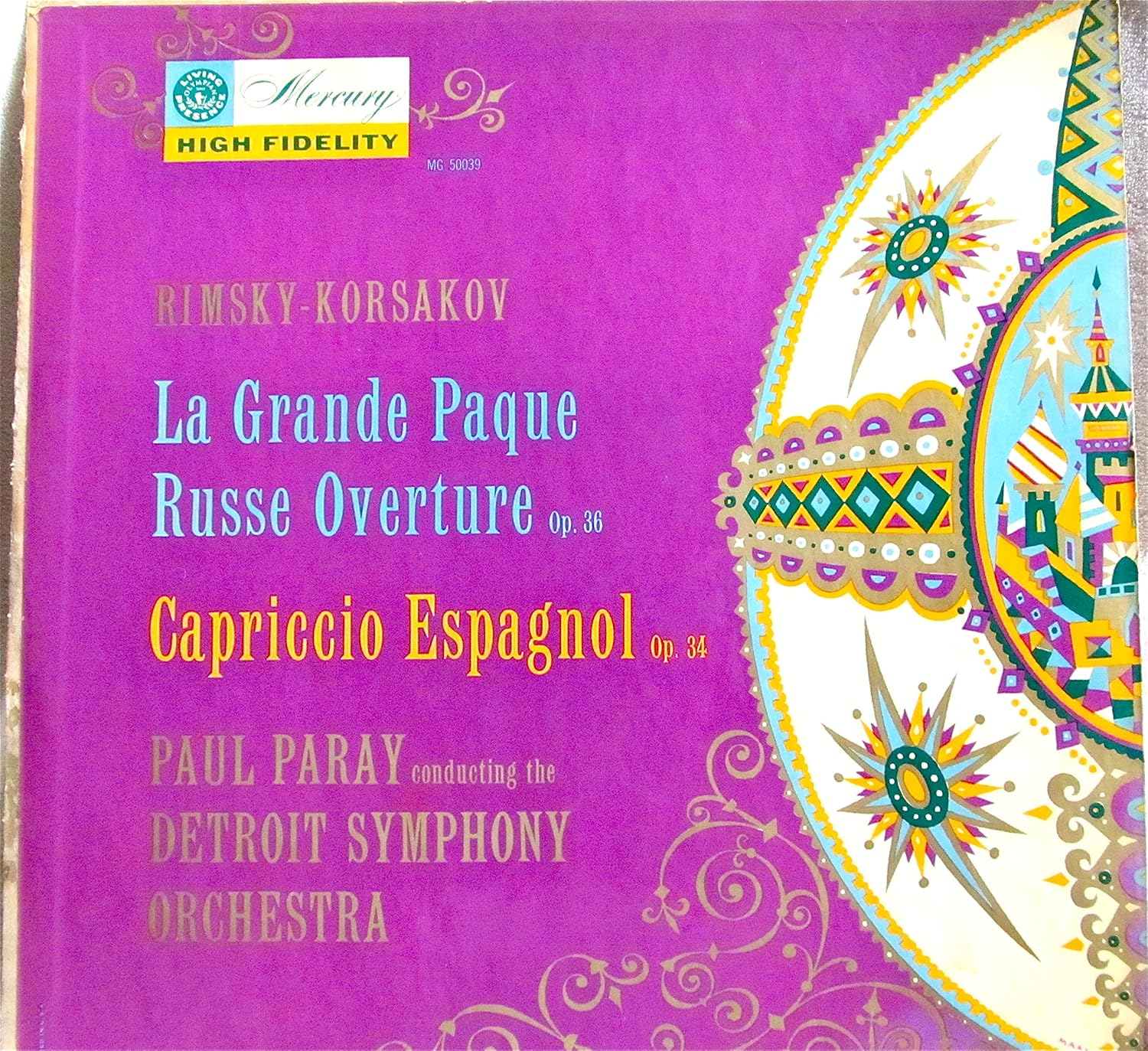 Paul Paray Conducting The Detroit Symphony Orchestra ‎ RimskyKorsakov La Grande Paque Russe