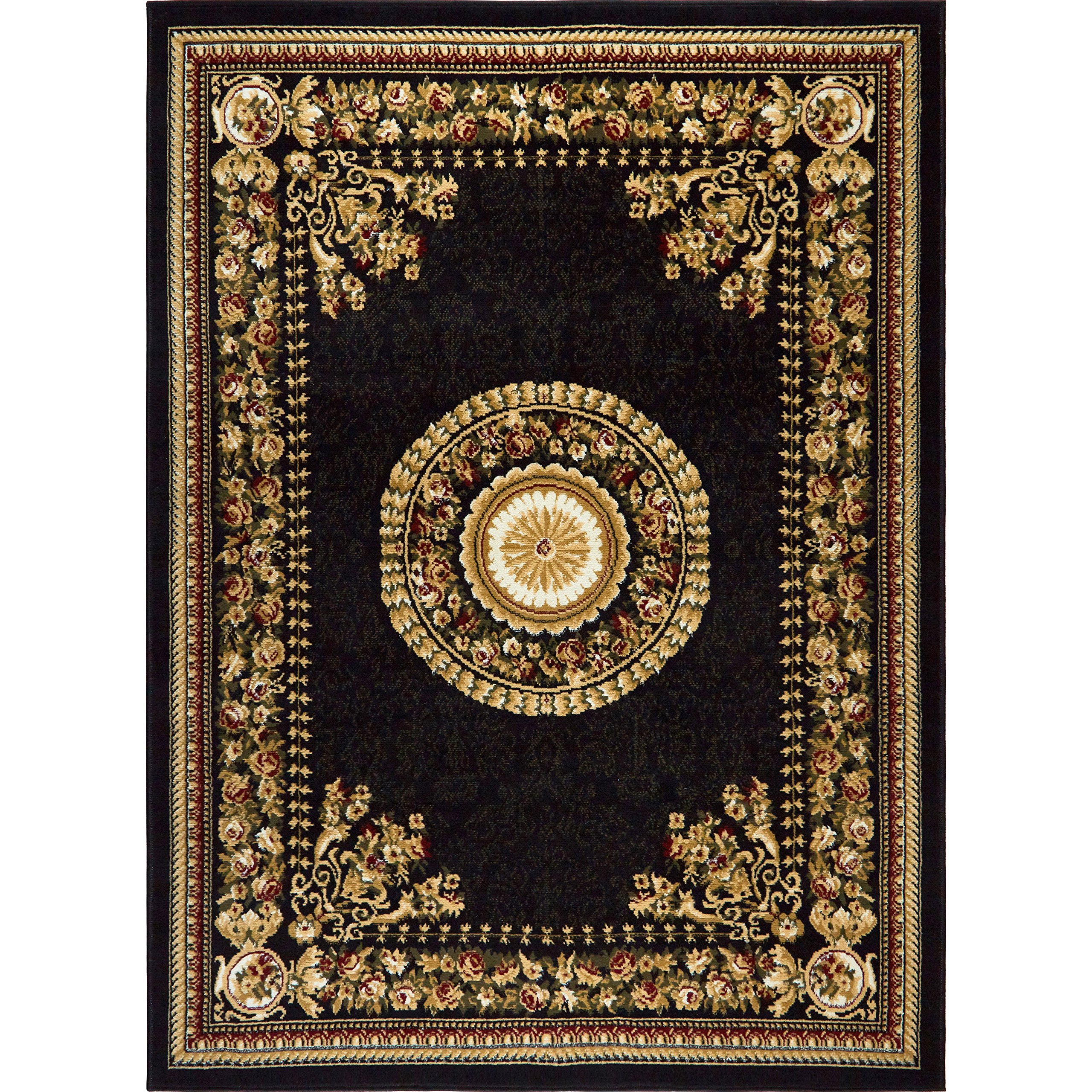 Home Dynamix Optimum 11023-450 Polypropylene 7-Feet 8-Inch by 10-Feet 4-Inch Area Rug, Black