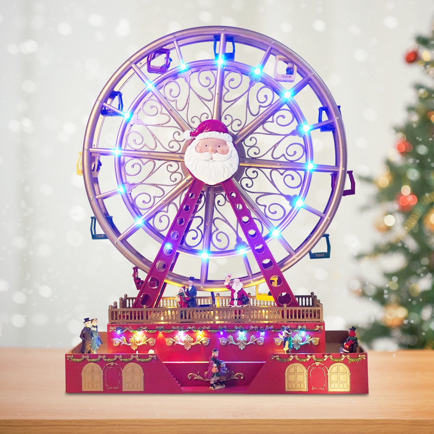 Amazon.com: Skyant Christmas Rotating Ferris Wheel with LED Lights