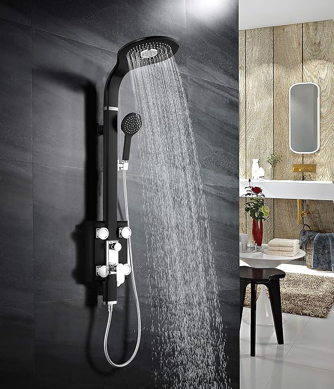 49'' Shower System with Rainfall Overhead and Showerhead Multi