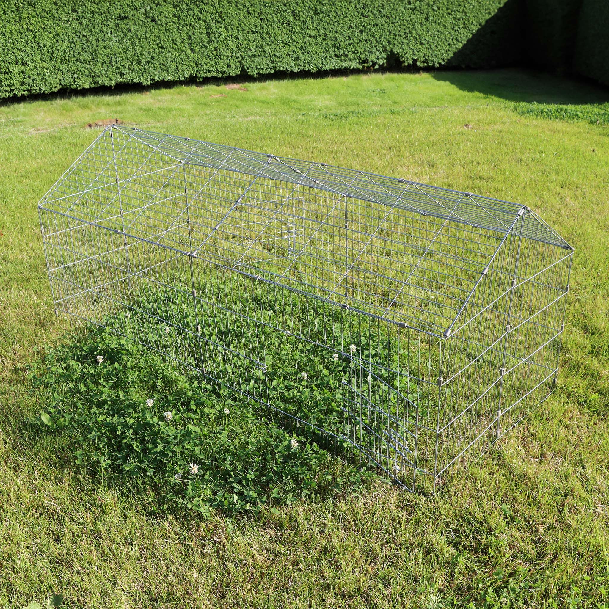 Wiltec Enclos pour Petits Animaux 1800x750x750 mm Acier Clôture avec Toit Grillagé