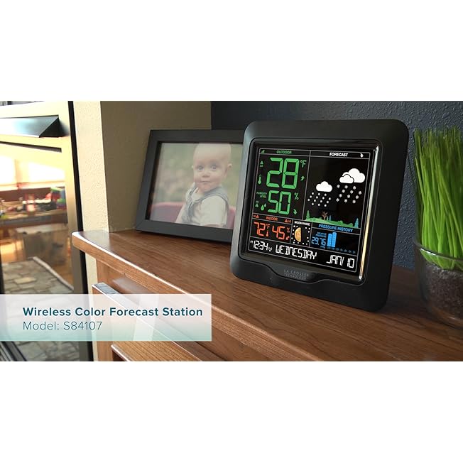 La Crosse Technology Color Forecast Station Large Display, Temperature/Humidity Alerts, Seasonal Scenes