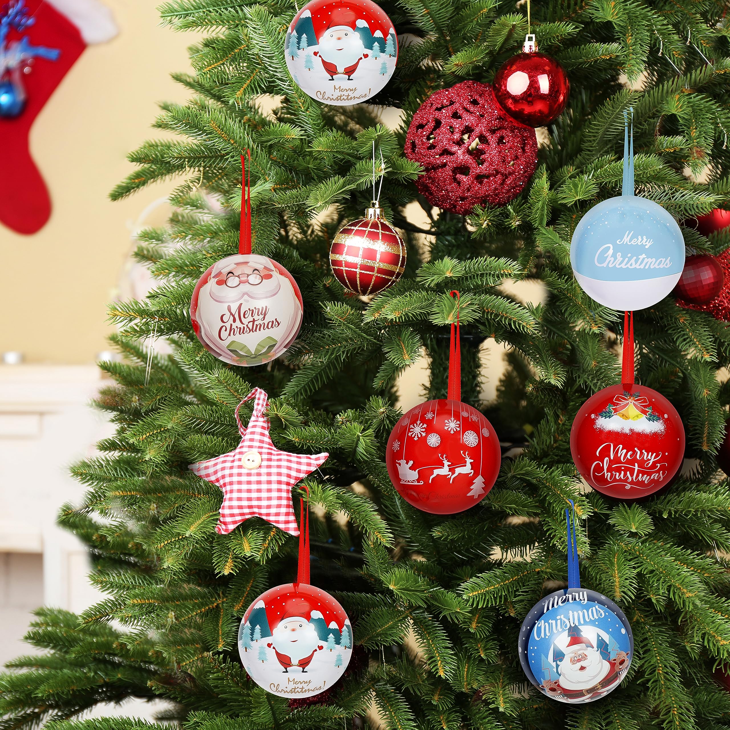 PRETYZOOM Weihnachtsbaum Bonbongläser 12er Set - Befüllbare Plastikflaschen