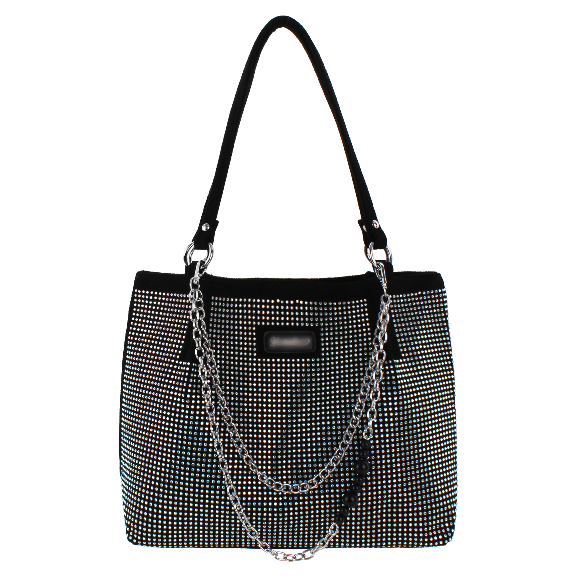 Bolso tote con glitter y cristales para mujer miniatura 7