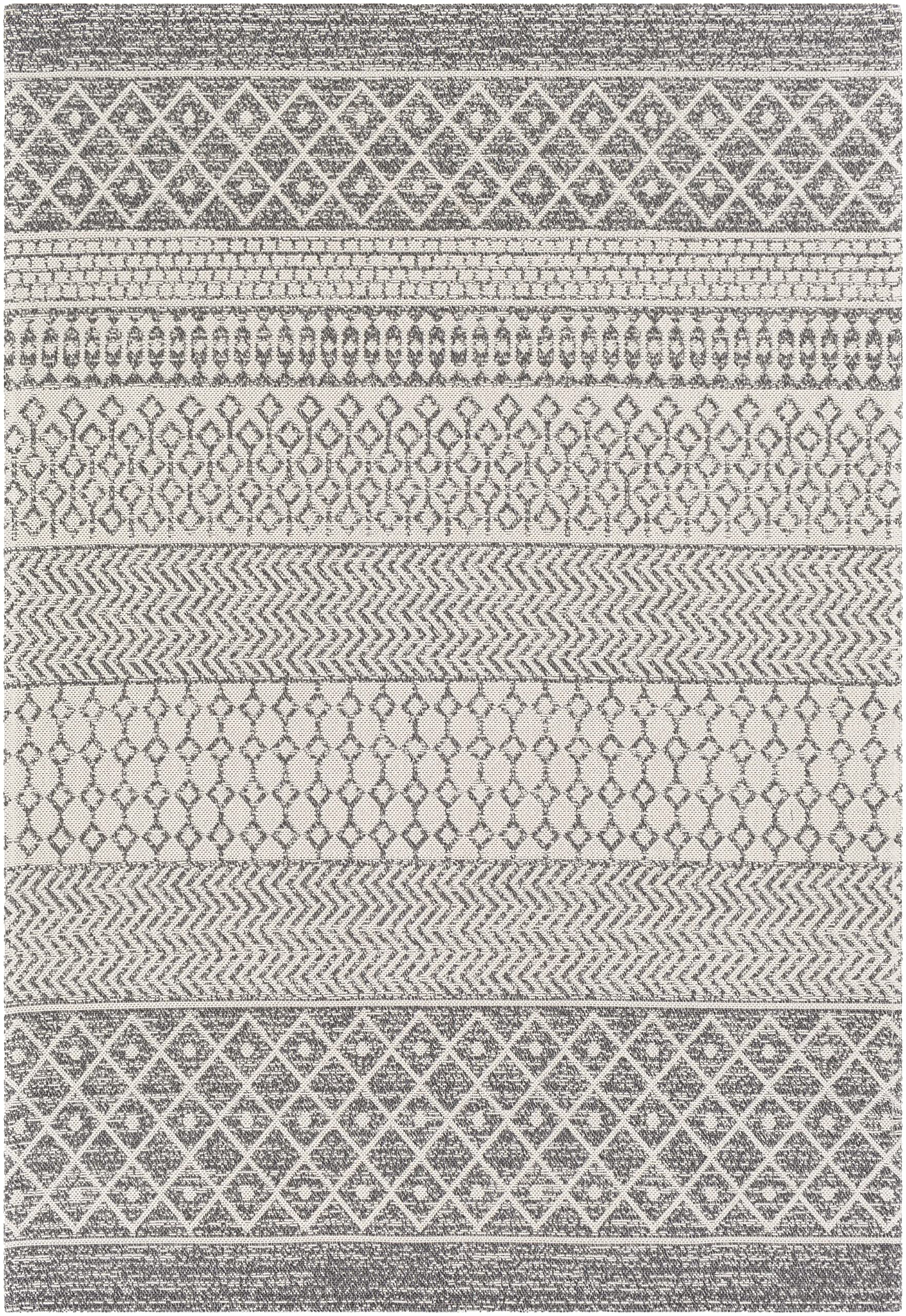 Mark&Day Area Rugs, 5x7 Aigle Global Charcoal Area Rug, White Beige Black Carpet for Living Room, Bedroom or Kitchen (5'3" x 7'3") SIMILAR TO LOT