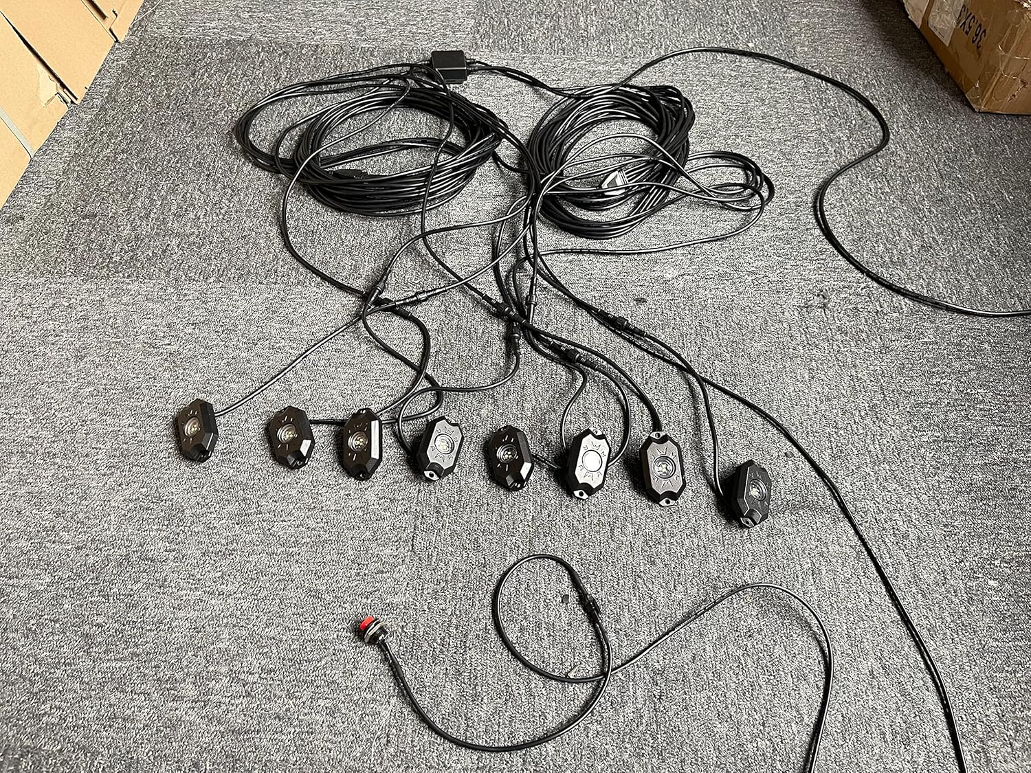 Sando Tech 8 Pods Pure White LED Rock Lights Solid Color Waterproof LED Neon Underglow Light for Car Truck ATV UTV SUV Offroad Boat Underbody Glow Trail Rig Lamp