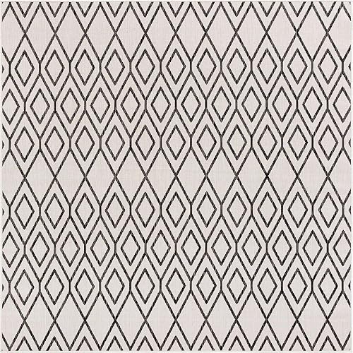 Jill Zarin Outdoor Collection - Alfombra de área - Turcas y Caicos (7 pies 10 pulgadas, cuadrada, marfilnegro)