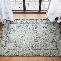 Vista 109 de Bloom Rugs Alfombra de pasillo lavable antideslizante de 7 pies – Beige/Gris Camino tradicional para entrada, pasillo, baño y cocina