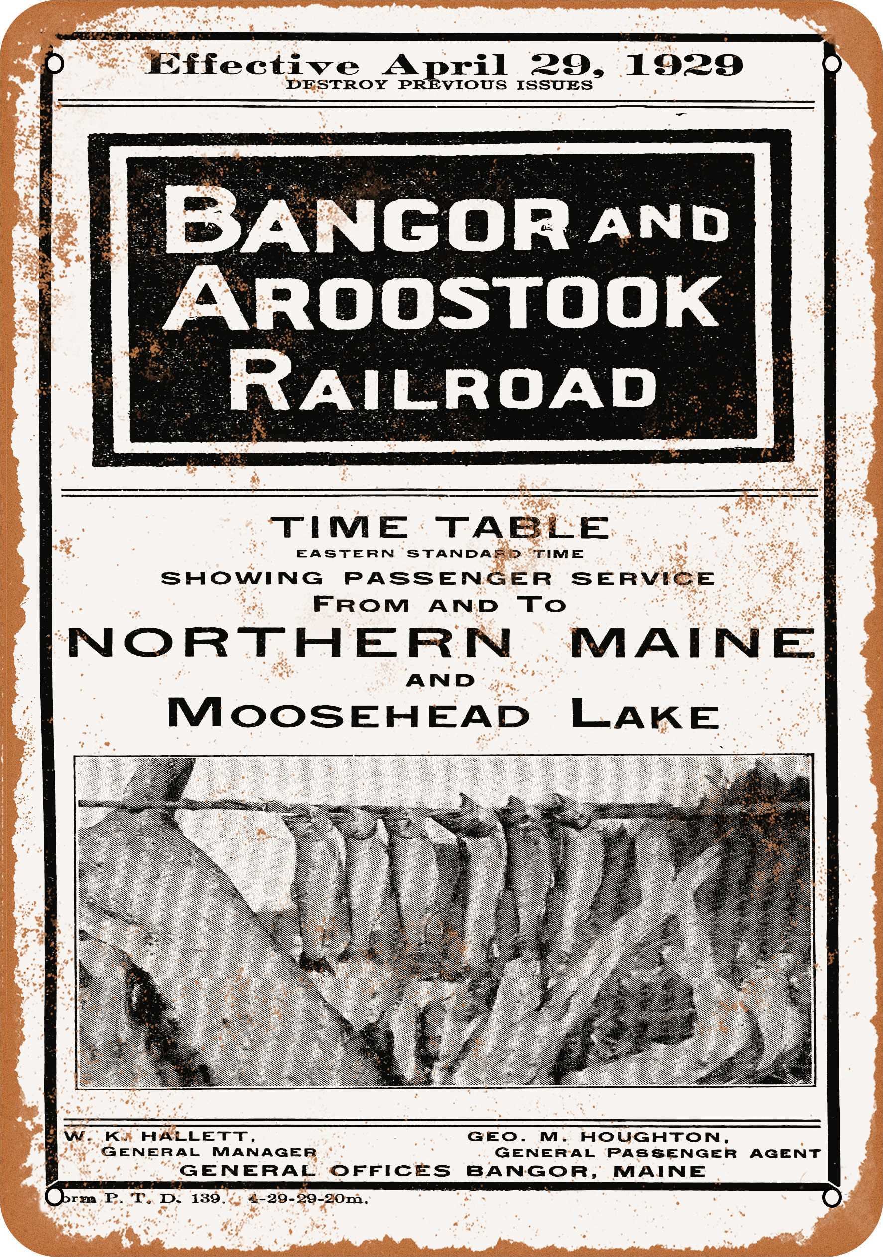 Amazon.com : RetroRust 7 x 10 METAL SIGN - 1952 Bangor and