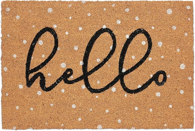 Relaxdays Fußmatte Kokos, Türvorleger Hello, 60×40 cm, rutschfest, wetterfest, Fußabstreifer innen & außen, mehrfarbig Relaxdays Fußmatte Kokos, Türvorleger Hello, 60×40 cm, rutschfest, wetterfest, Fußabstreifer innen & außen, mehrfarbig