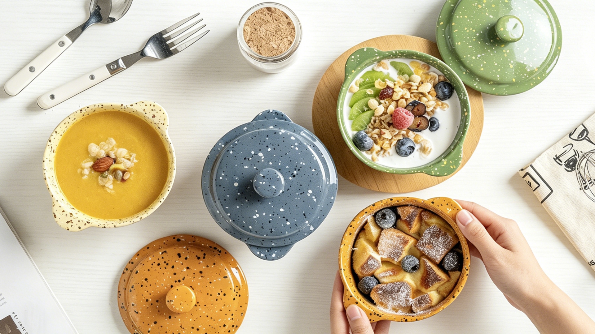 Amazon.com: Krokori 10 oz Ceramic Mini Cocotte Set of 4 for Oven