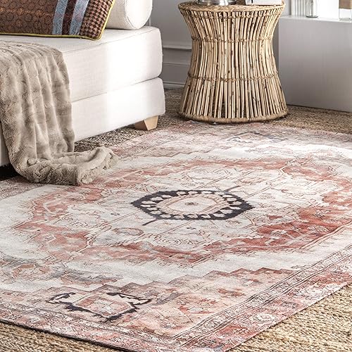 nuLOOM Minna - Alfombra decorativa vintage, 2 x 3 pies, multicolor