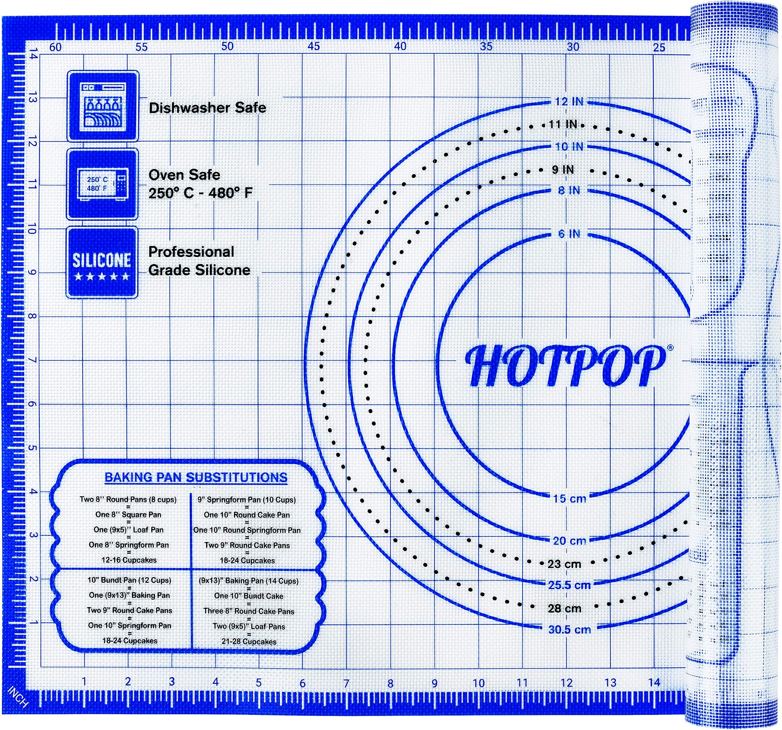 HOTPOP 26 x 16 Inches Extra Thick Nonstick Silicone Pastry Mat