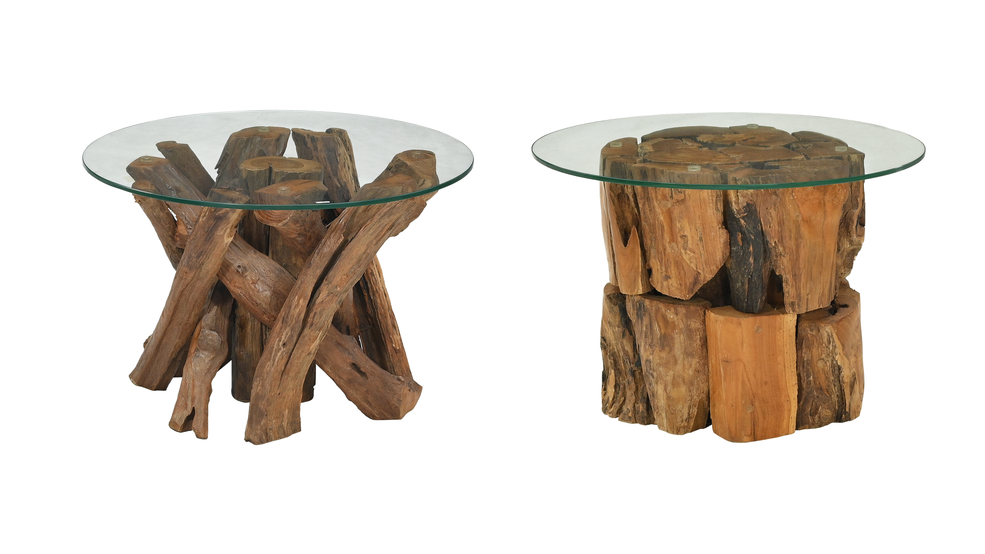 VidaXL Reclaimed Woodラウンドボウル形状コーヒーテーブ