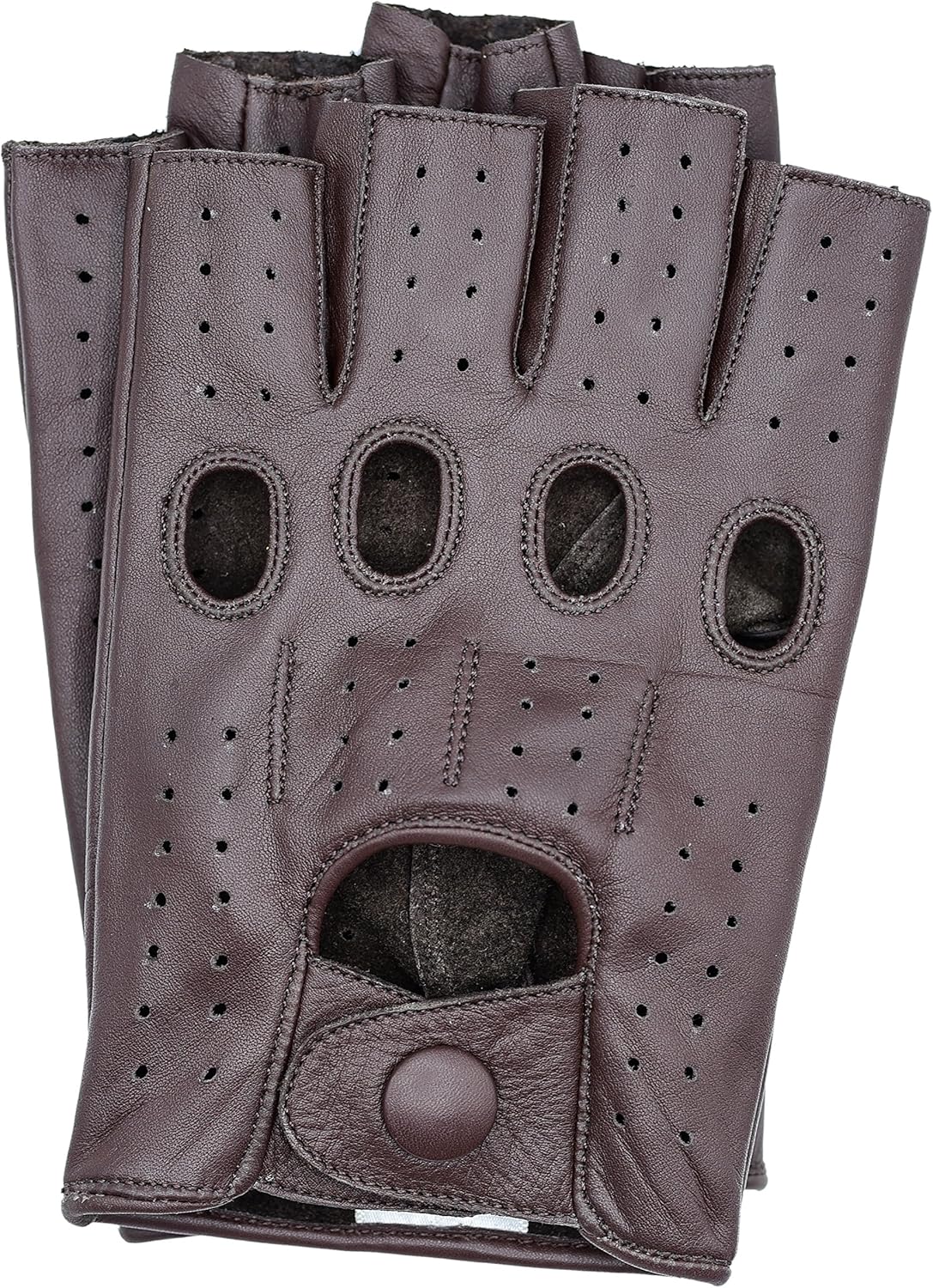 Riparo Fingerless Leather Gloves for Men - Driving, Motorcycle, Riding, Cosplay and Cycling