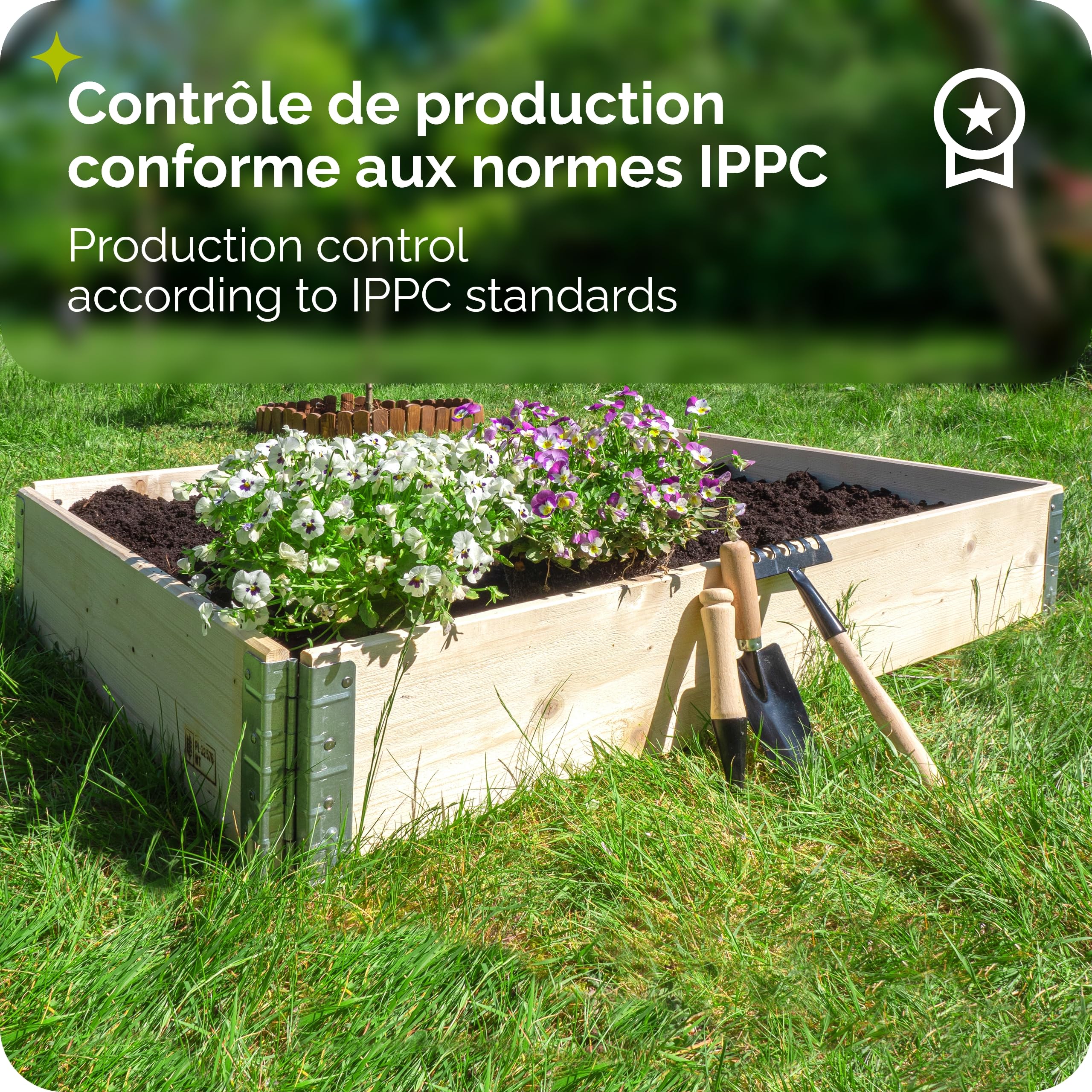 Lit De Jardin Surélevé En Bois Imprégné - 90 X 90 X 20 Cm - 9 Sections - Idéal Pour Potager, Fleurs, Balcon Ou Terrasse