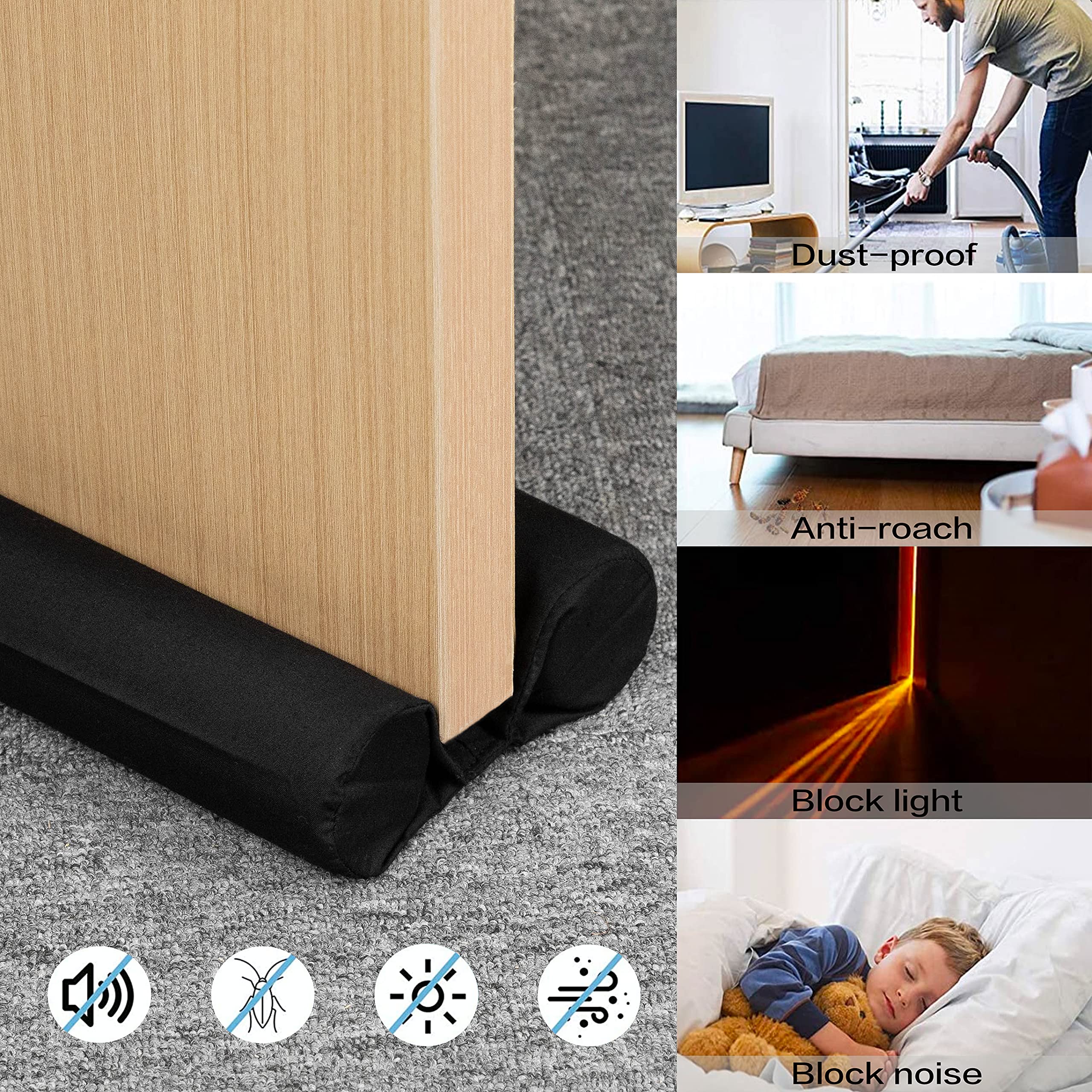 Buy Large Door Draft Stopper for Bottom of Doors 36", Under Door Noise