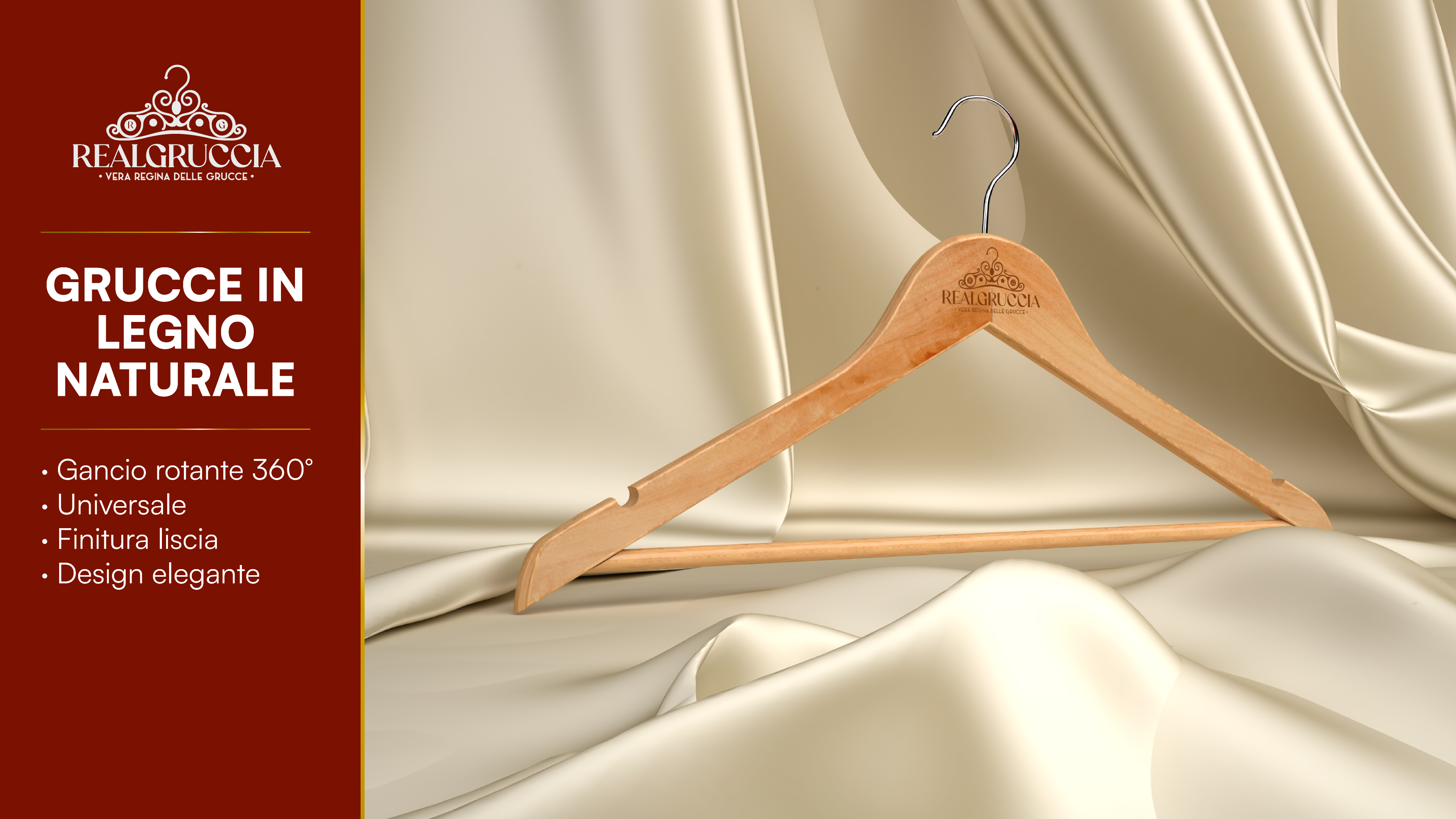 40 Grucce Legno Naturale Con Barra Pantaloni - Gancio Girevole 360°, Tacche Antiscivolo, 22x45 Cm - Foto 11