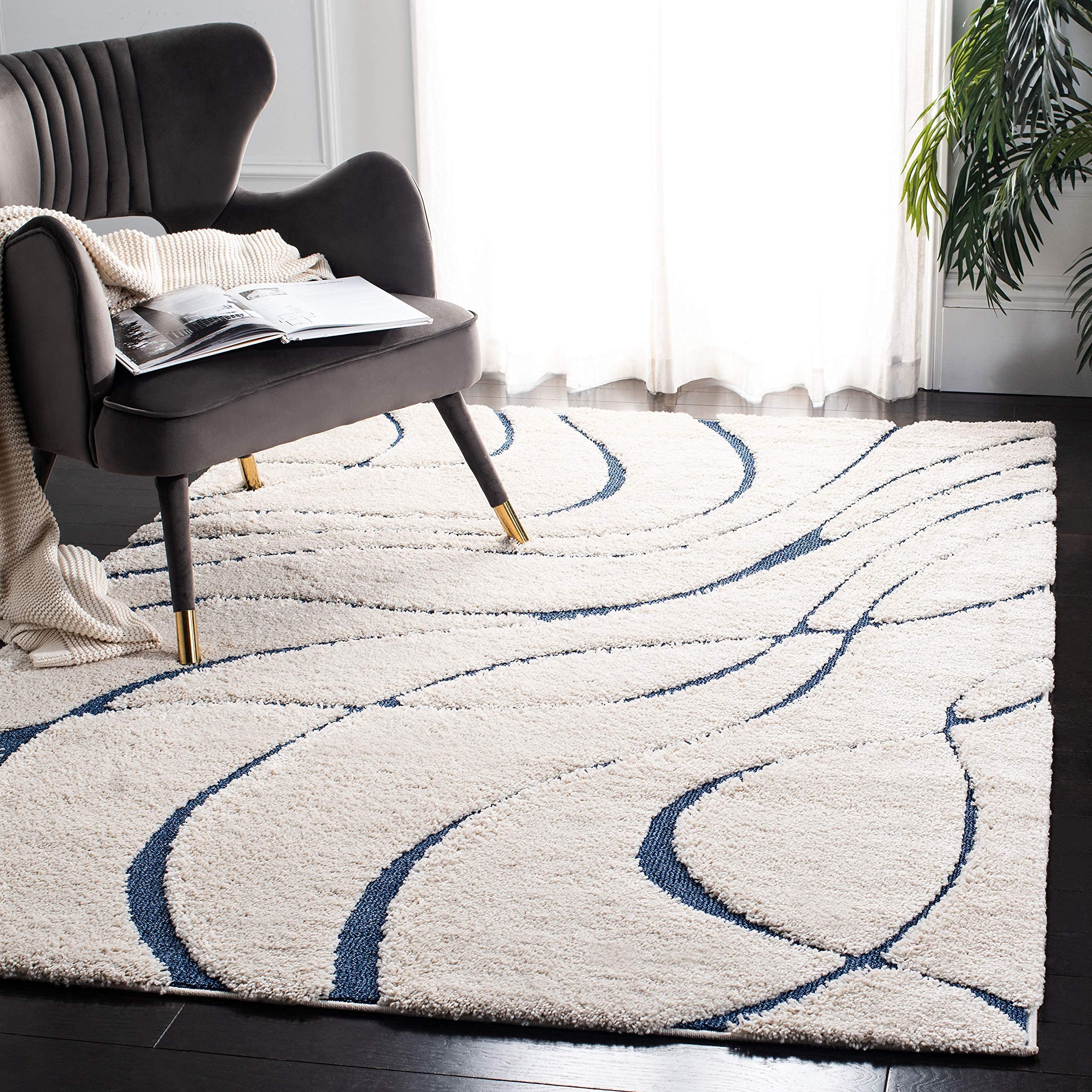 Microfiber Shag Rugs - Beige & Ivory -12