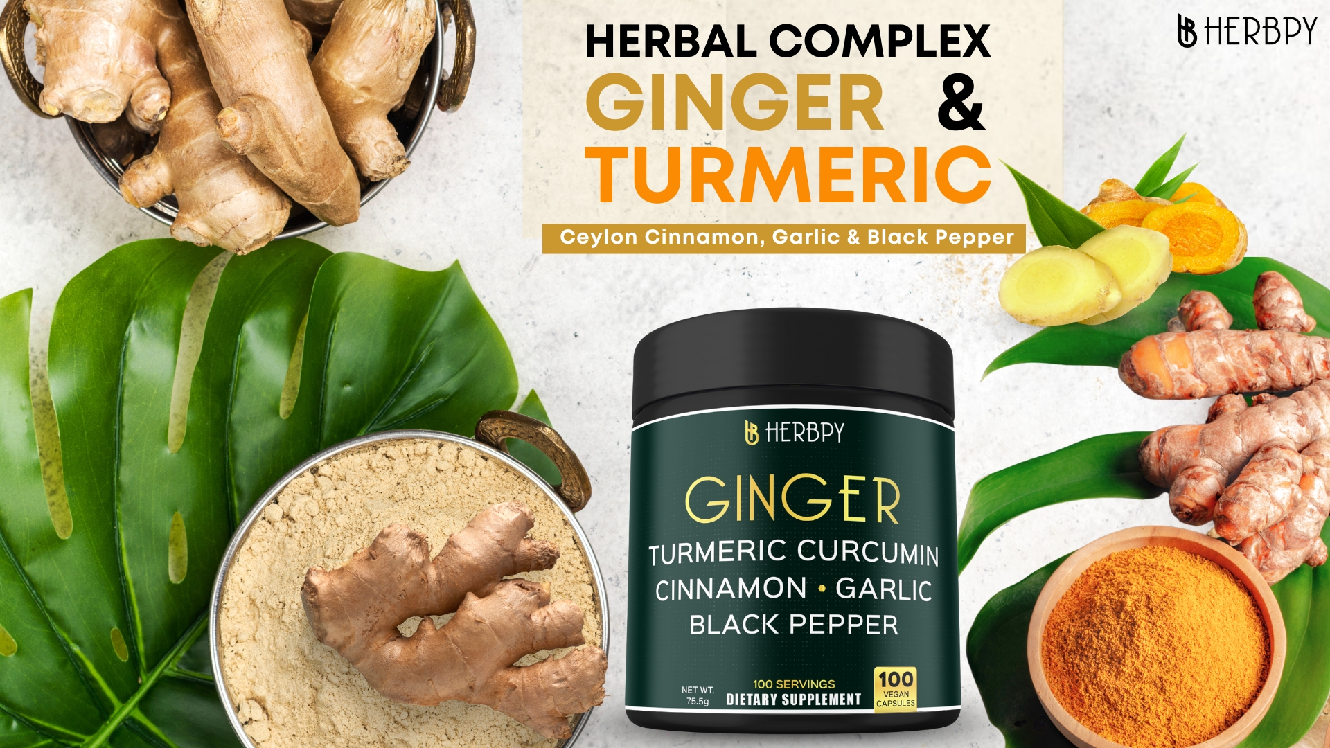 Amazon.com: Herbpy 5in1 Ginger and Turmeric Supplements for