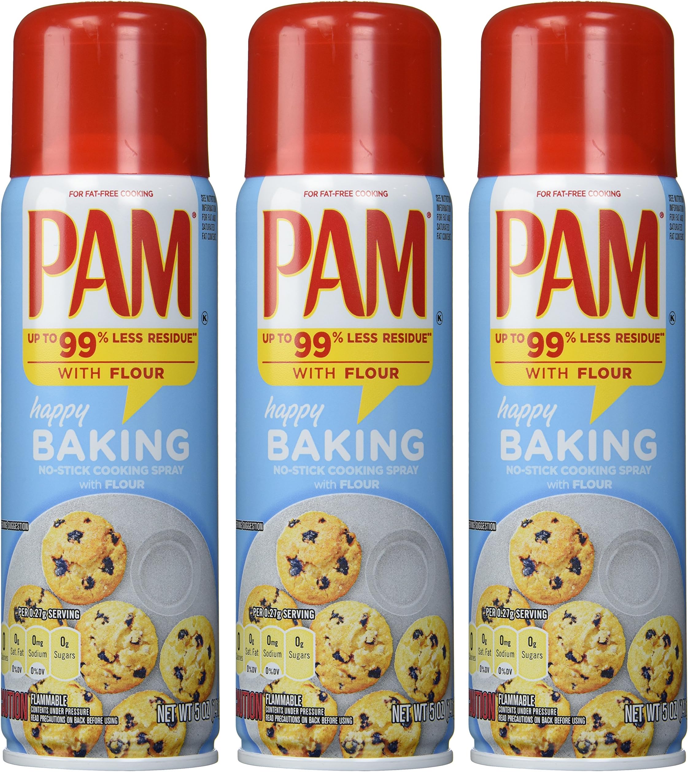 PAM Baking Spray with Flour 5 fl oz PACK, 15 Ounce, (Pack of 3)