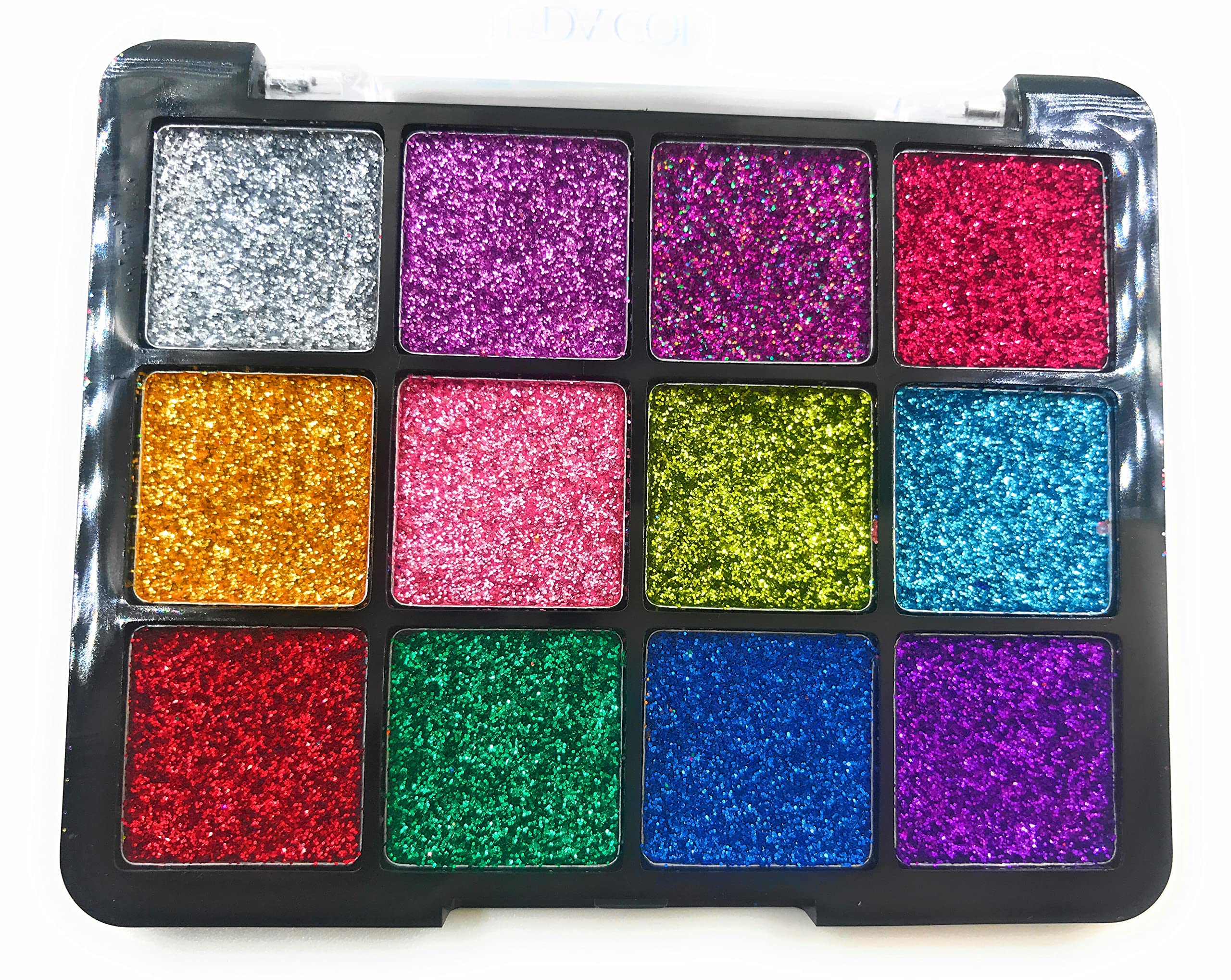My Colors Glitter Eyeshadow Palette,Deluxe Sparkle Glitter Shimmer Eye Shadow Highly Pigmented Long Lasting Makeup Palette 12-Colors Palettes, 02 Multicolor Shimmery Finish