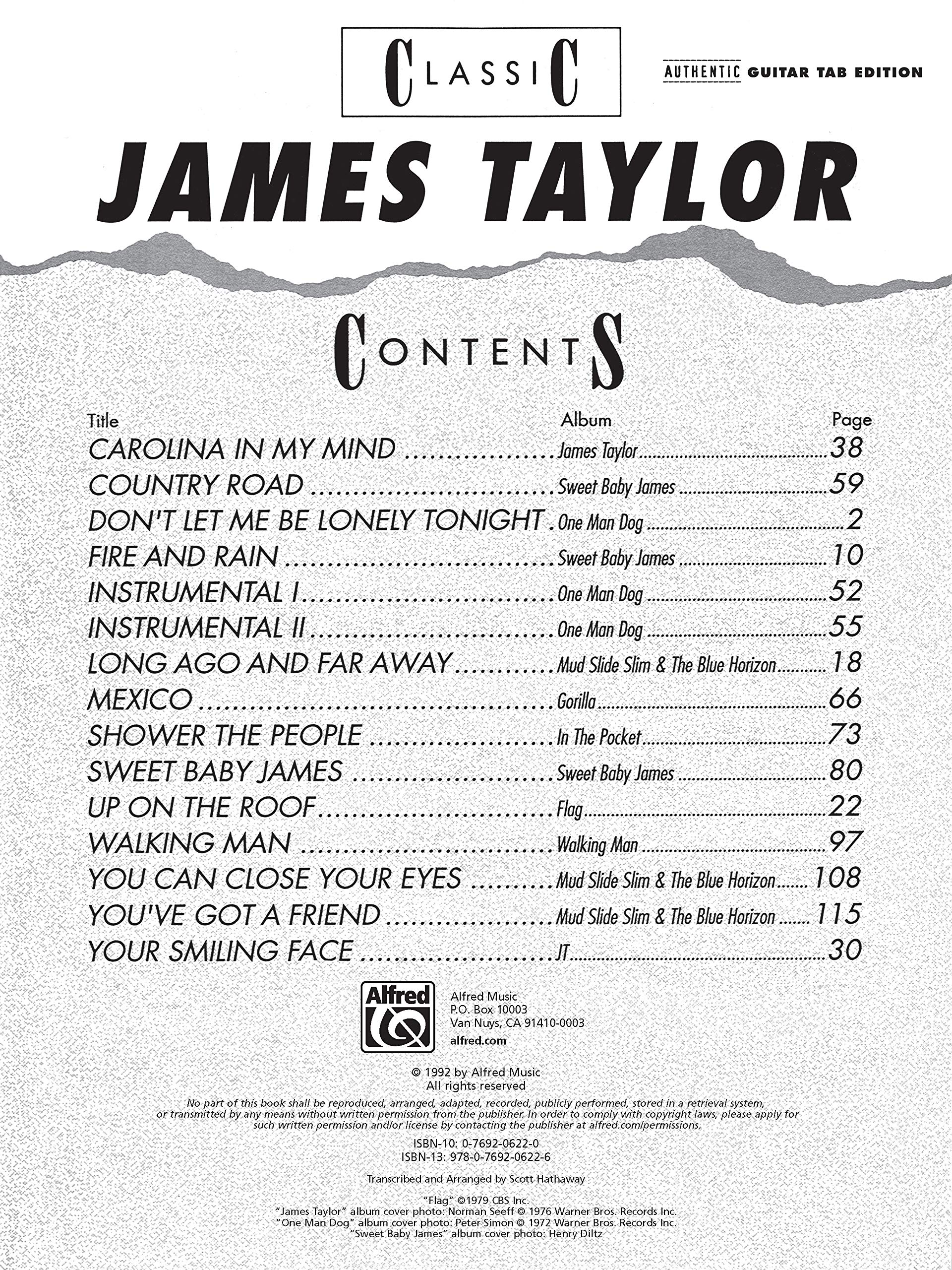 Classic James Taylor: Guitar/Vocal
