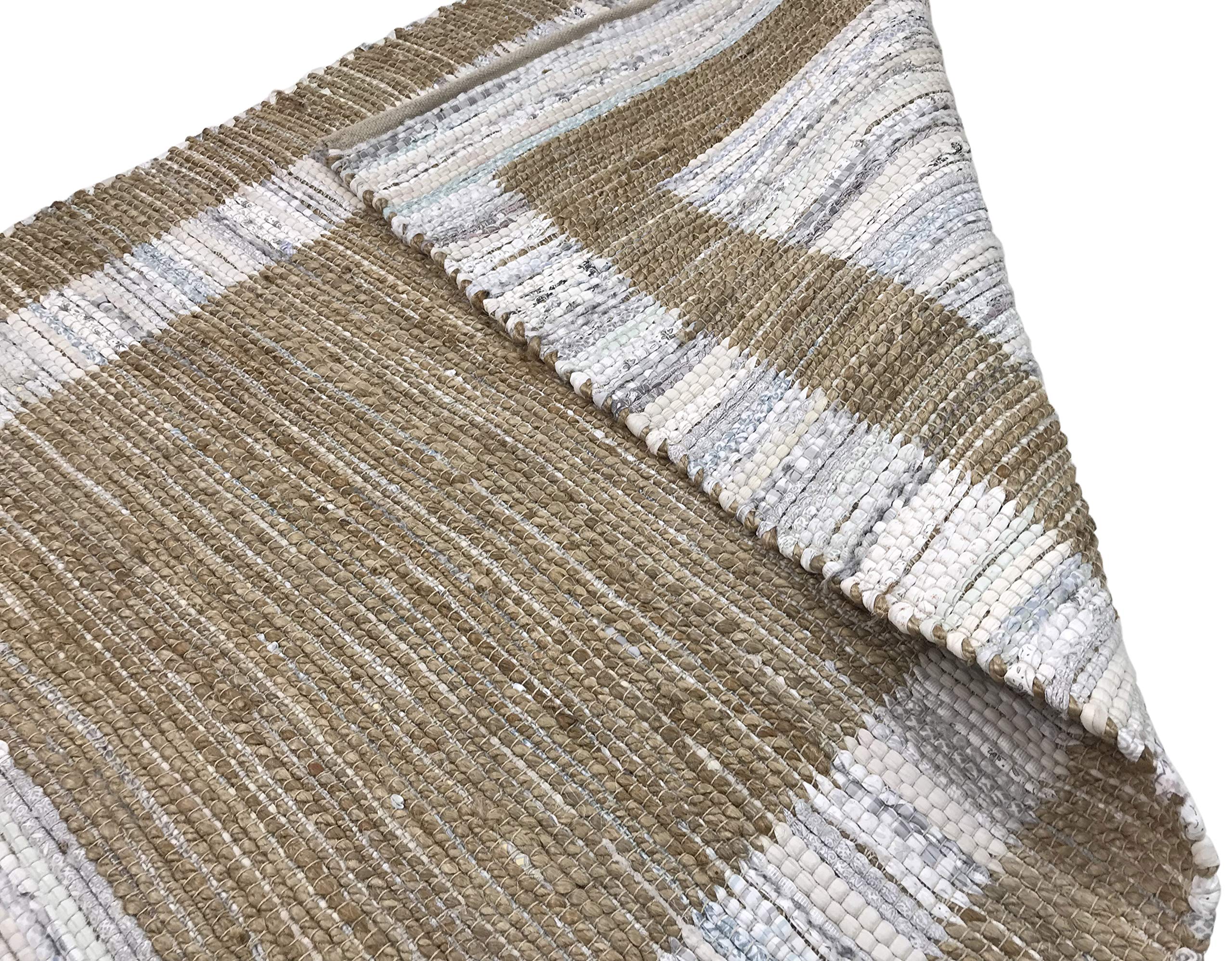 Tappeto Chindi Kelim Durry realizzato a mano, 4 misure (avorio, 70 x 140 cm)