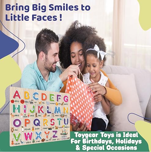 Image of Wooden Alphabet Wooden Learning Toys Puzzle for Brain Training /jorky Cutting Puzzle for Home /School /Non-Toxic /Education Memory Games for Baby Boy and Girl