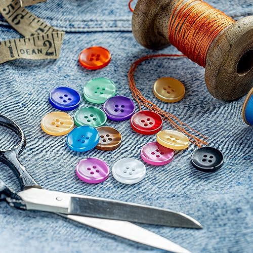 Miniatura 6 de Kitten Kraft Botones redondos grandes de resina de 45 pulgadas (0.787in, 32 L) en 27 colores, nociones para manualidades, costura, reemplazo, tejido